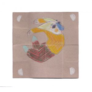 Flip card - colour pencil on paper, 10cm x 10cm